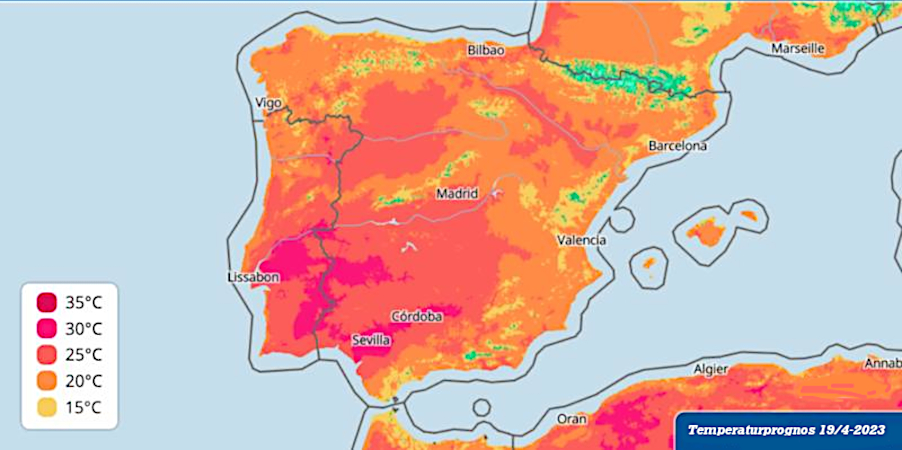 Varmt och torrt i Spanien