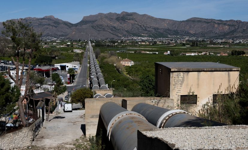 Pipeline som transporterar vatten från Tajo till Murciaregionen.