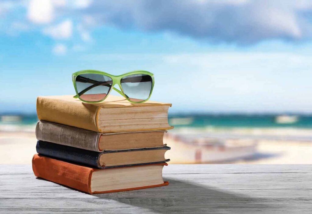 Böcker och solglasögon