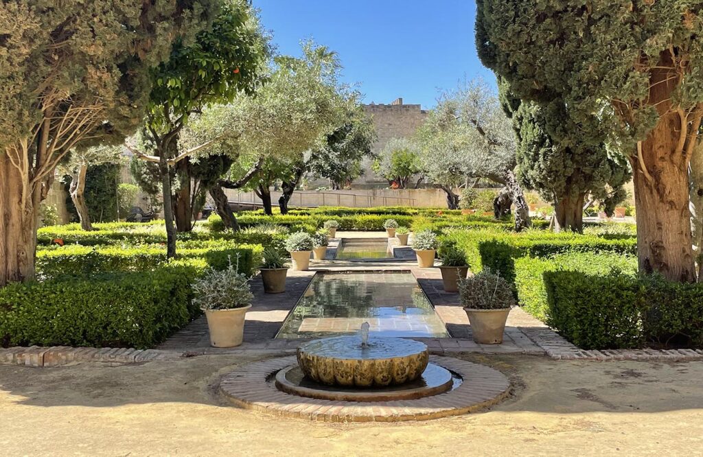 Alcazars vackra trädgårdar, Jerez de la Frontera. 