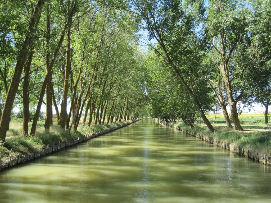Canal de Castilla bredvid Medina de Rioseco