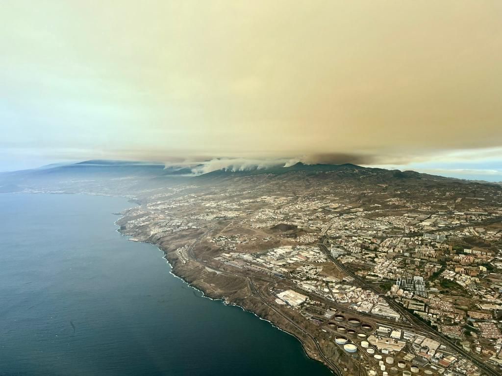 Naturbranden på Teneriffa, flygfoto.