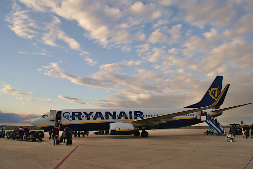 Ryanair på flygplatsen i Valladolid.