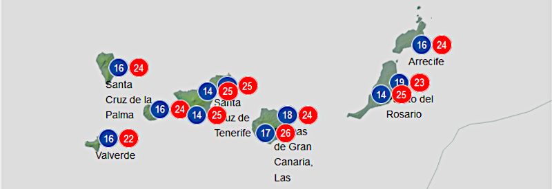 Väderprognos 13 december 2023, Kanarieöarna.