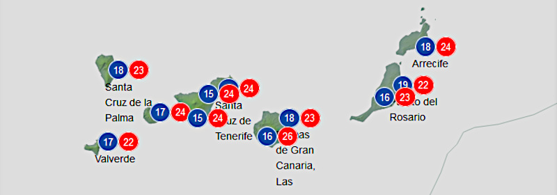 Väderprognos 14 december 2023, Kanarieöarna.