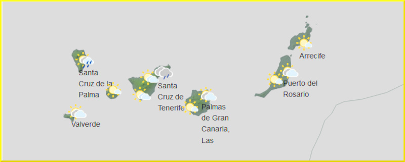 Väderprognos 20/12-2023 för Kanarieöarna.