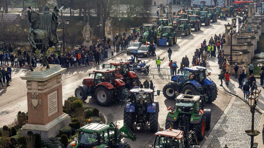 Traktorprotesterna i Spanien.