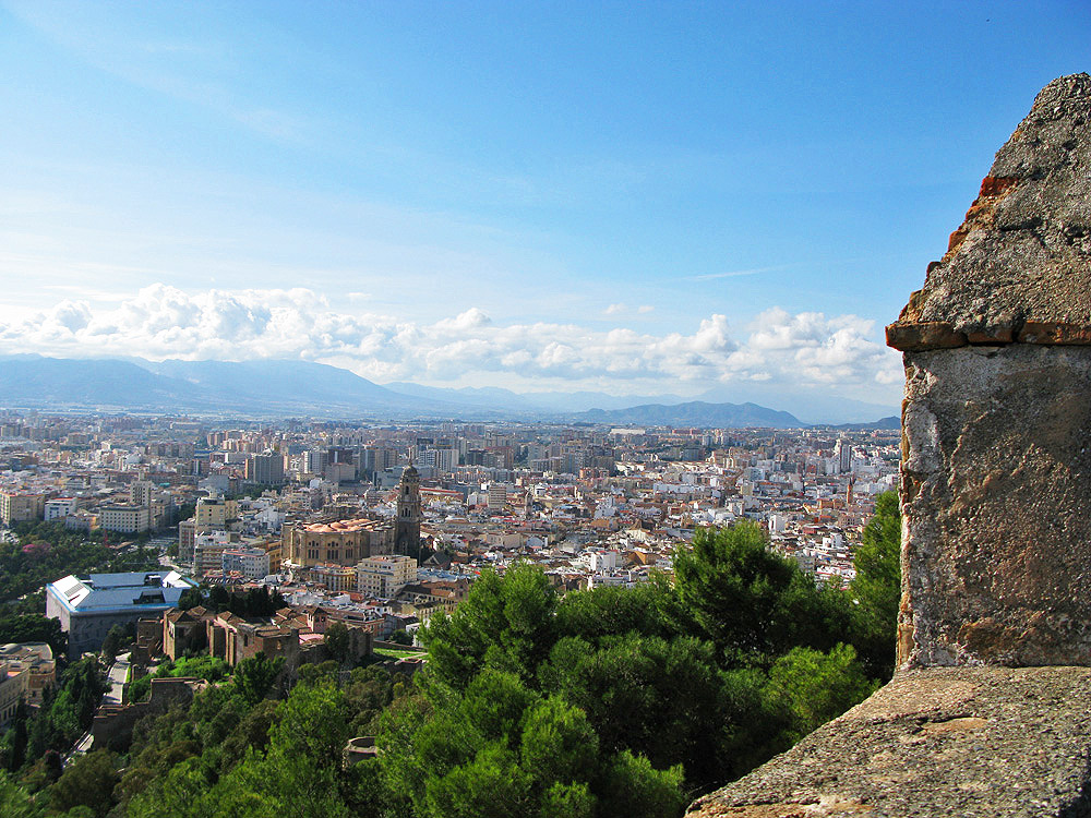 Utsikt över Málaga, huvudstaden på Costa del Sol.