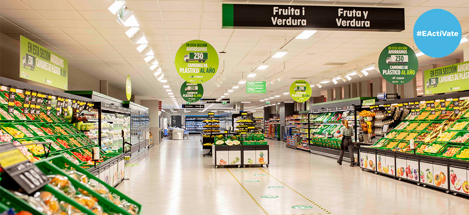 Mercadona frukt och grönsaksavdelning.