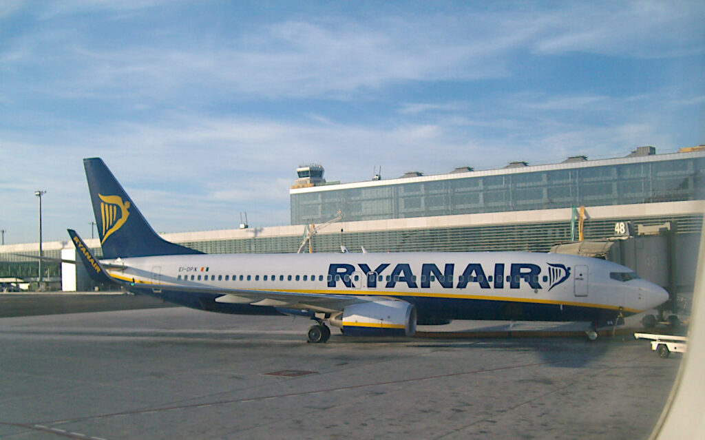 Ryanair på Málaga flygplats AGP.