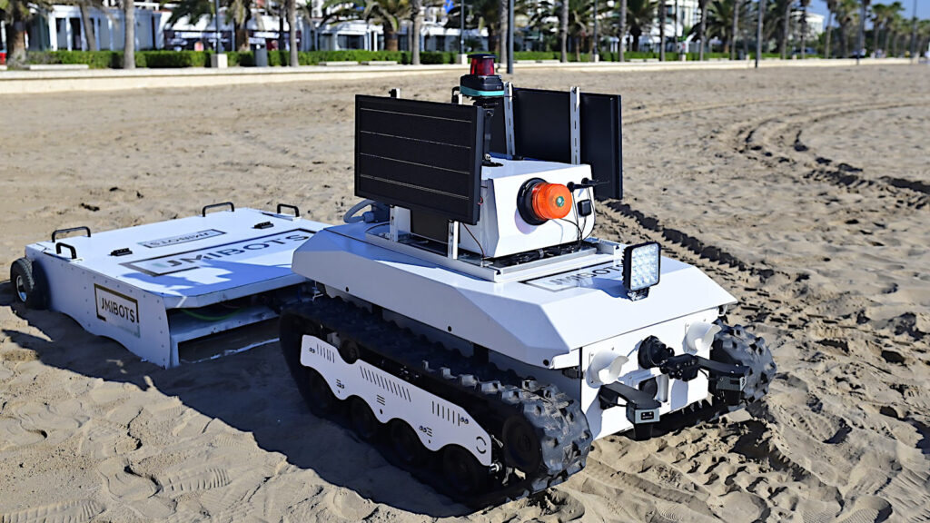 Robot för strandstädning i Valencia.