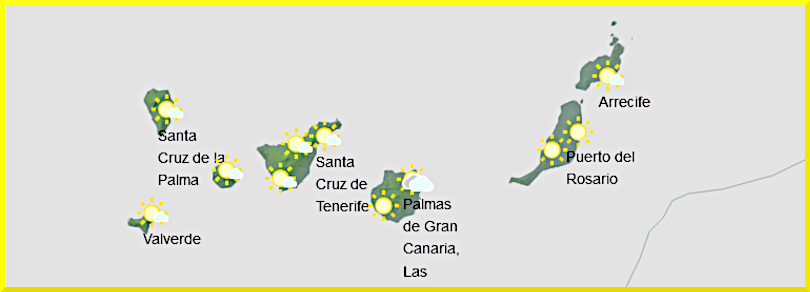 Väderprognos för Kanarieöarna den 31 juli 2024.