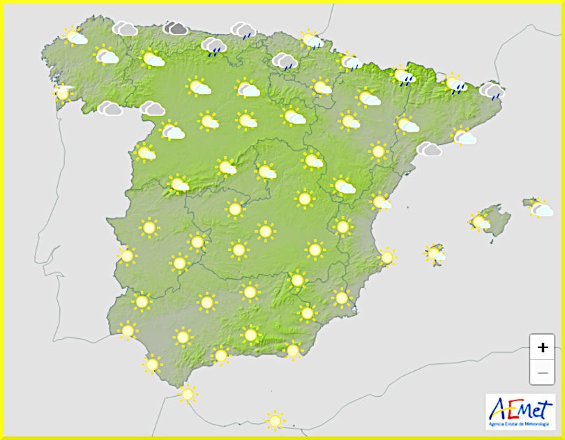 Väderprognos Spanien den 12 juli 2024.