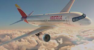 Iberia flygplan ovan molnen.