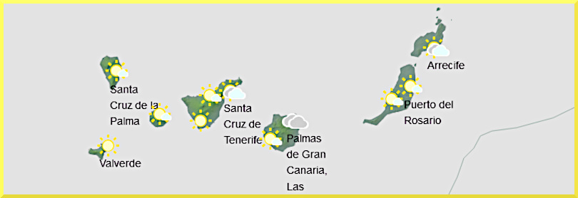Väderprognos för Kanarieöarna den 23 augusti 2024.