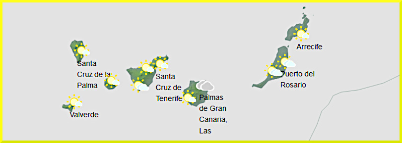 Väderprognos för Kanarieöarna den 28 augusti 2024.
