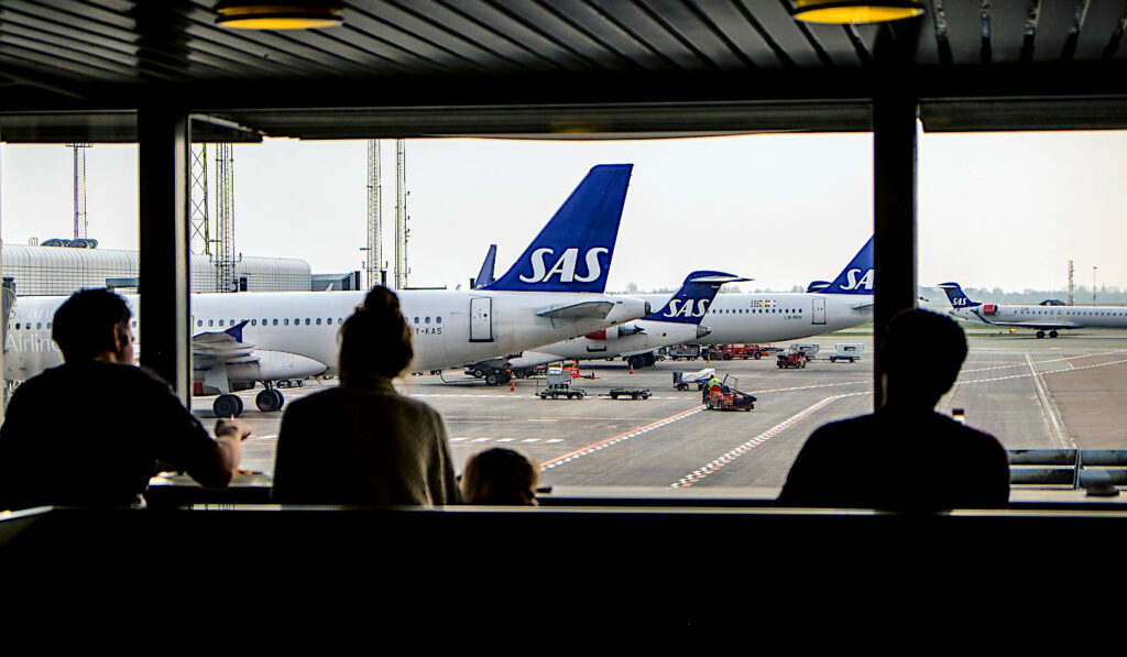 SAS-plan på Köpenhamns flygplats Kastrup.