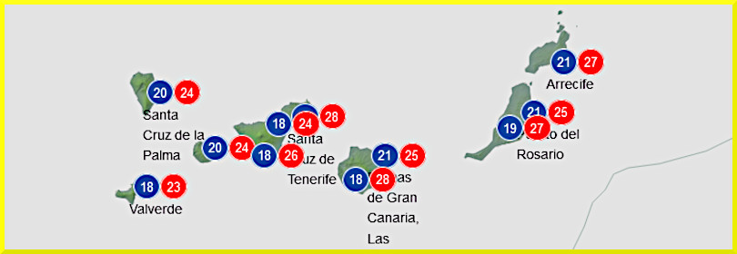 Väderprognos för Kanarieöarna den 22 september 2024