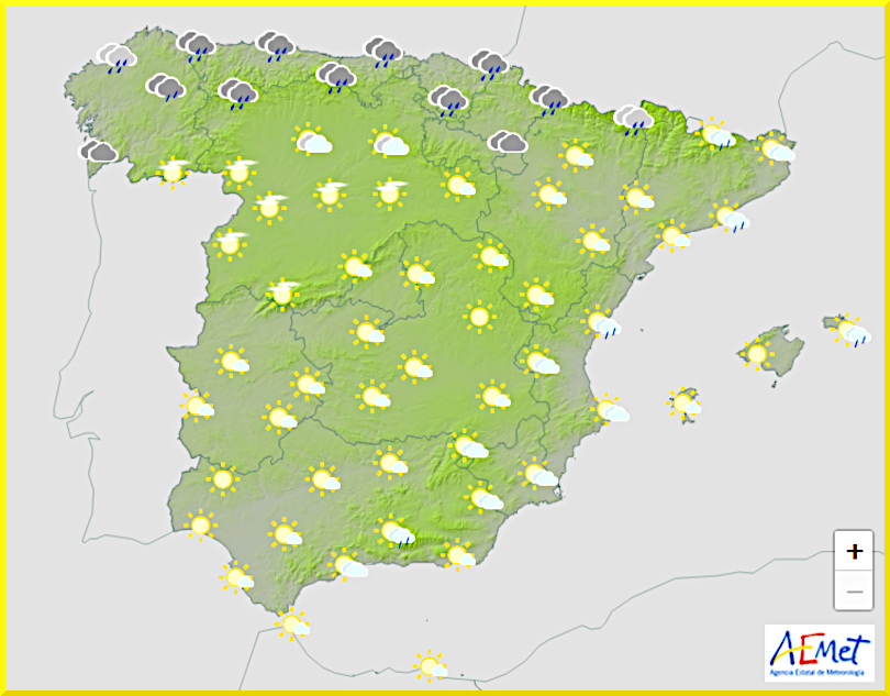 Väderprognos för Spanien den 11 september 2024.