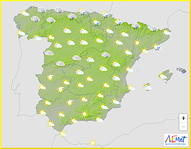 Väderprognos för Spanien den 12 september 2024.