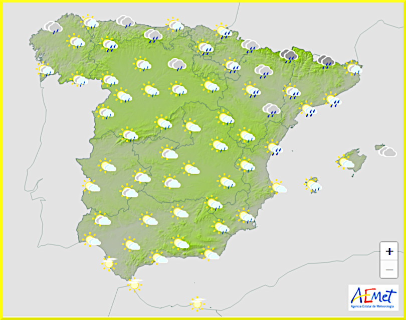 Väderprognos för Spanien den 21 september 2024.