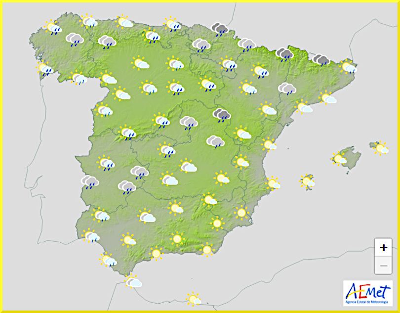 Väderprognos för Spanien den 26 september 2024.