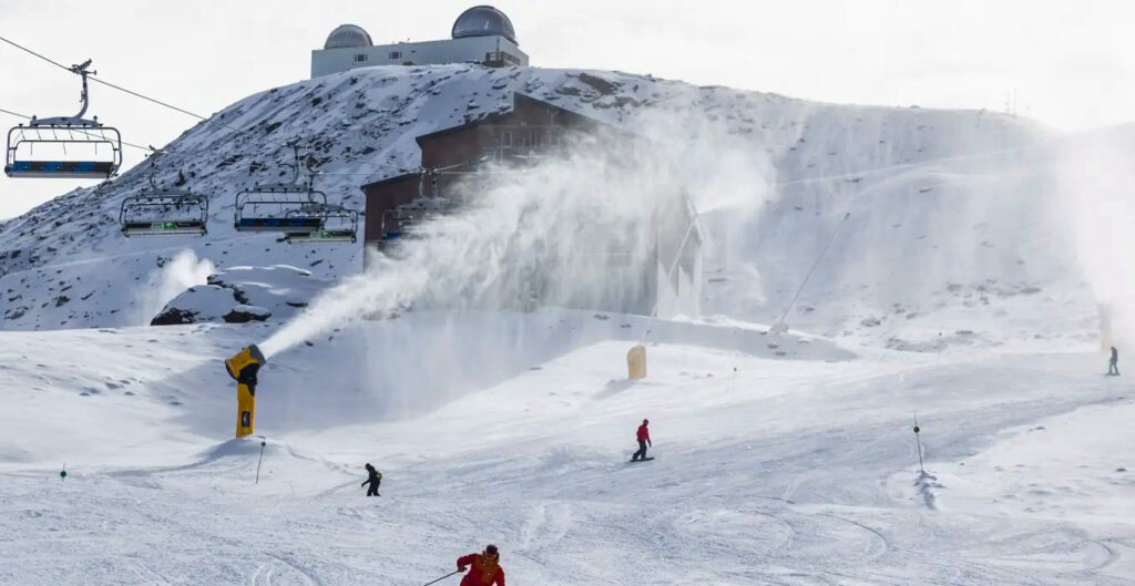 Sierra Nevada vintersportparadis, snökanon.