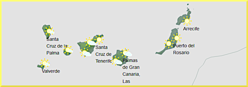 Väderprognos för Kanarieöarna 22 november 2024.