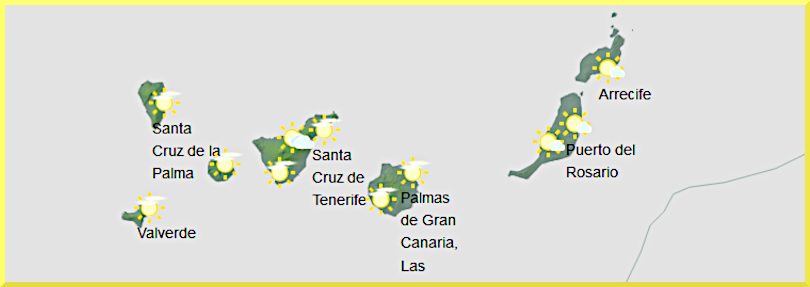 Väderprognos för Kanarieöarna 23 november 2024.