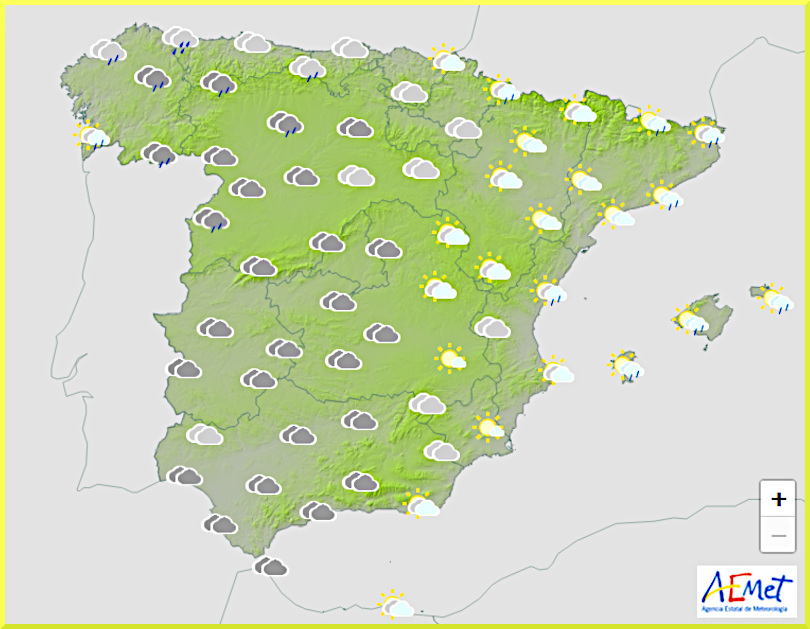 Väderprognos för Spanien den 8 november 2024.