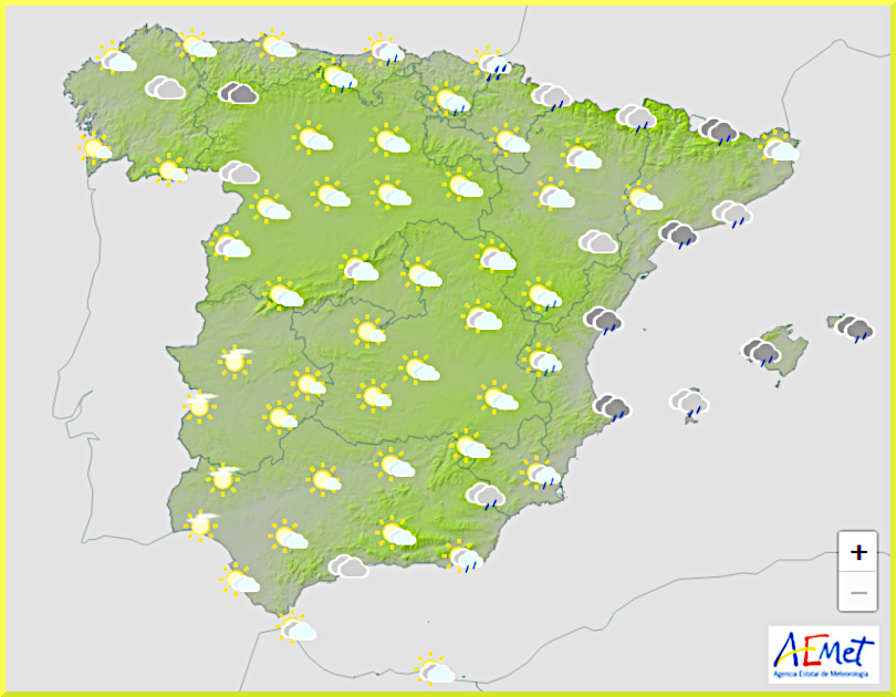 Väderprognos för Spanien den 9 november 2024.