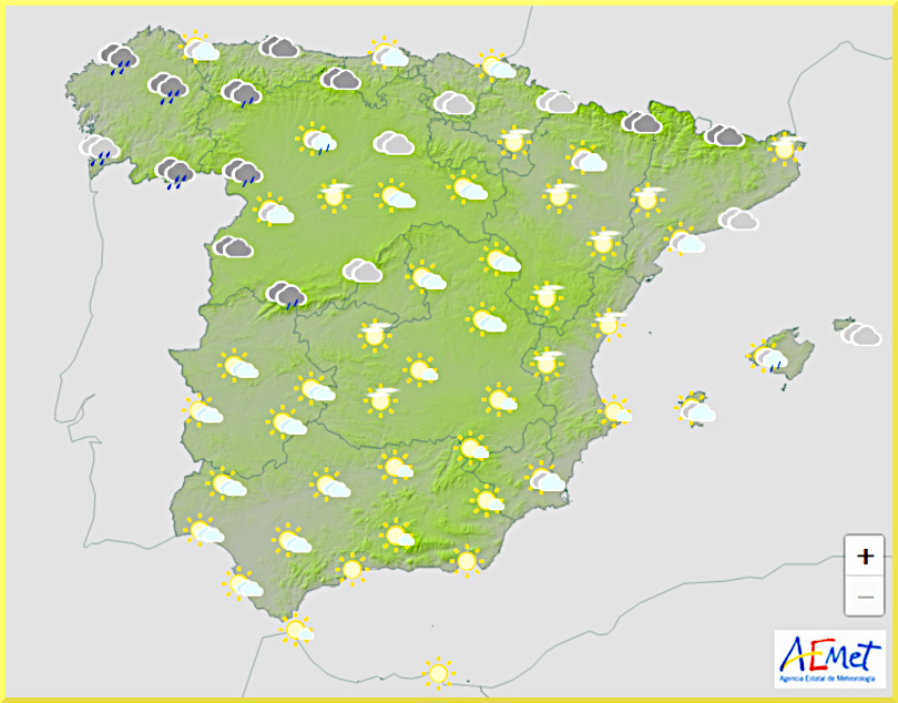 Väderprognos för Spanien 23 november 2024.