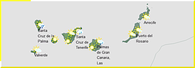 Väderprognos för Kanarieöarna den 4 december 2024. 