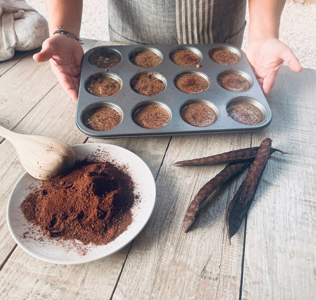 Algarrobomjöl i muffins.