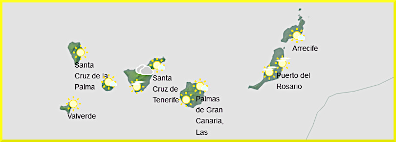 Väderprognos för Kanarieöarna den 8 januari 2025.