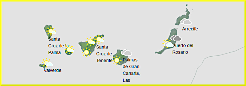 Väderprognos för Kanarieöarna den 18 januari 2025.