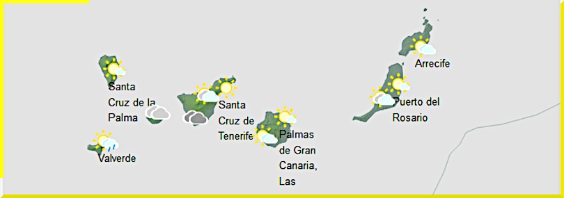 Väderprognos för Kanarieöarna den 3 februari 2025.
