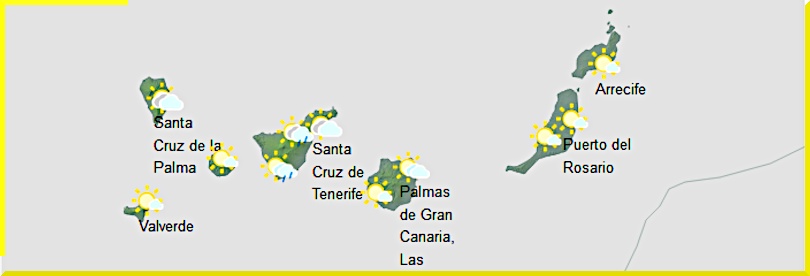 Väderprognos för Kanarieöarna den 8 februari 2025.