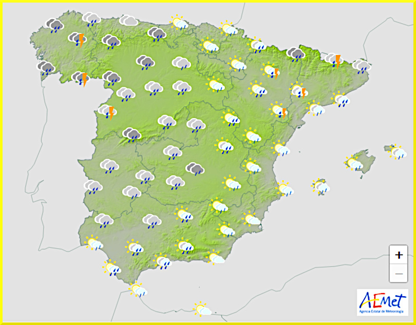 Väderprognos för Spanien den 21 mars 2025.