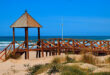 Playa de La Cortadura, Cádiz, Spanien.