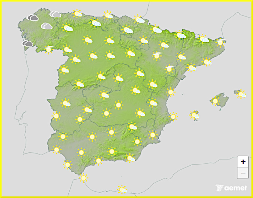 Väderprognos för Spanien den 12 juni 2025.