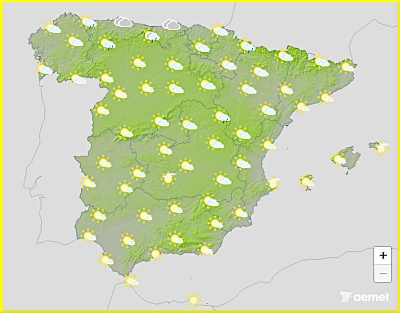 Väderprognos för Spanien den 13 juni 2025.