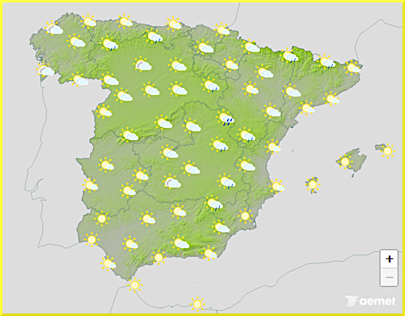 Väderprognos för Spanien den 20 juni 2025.