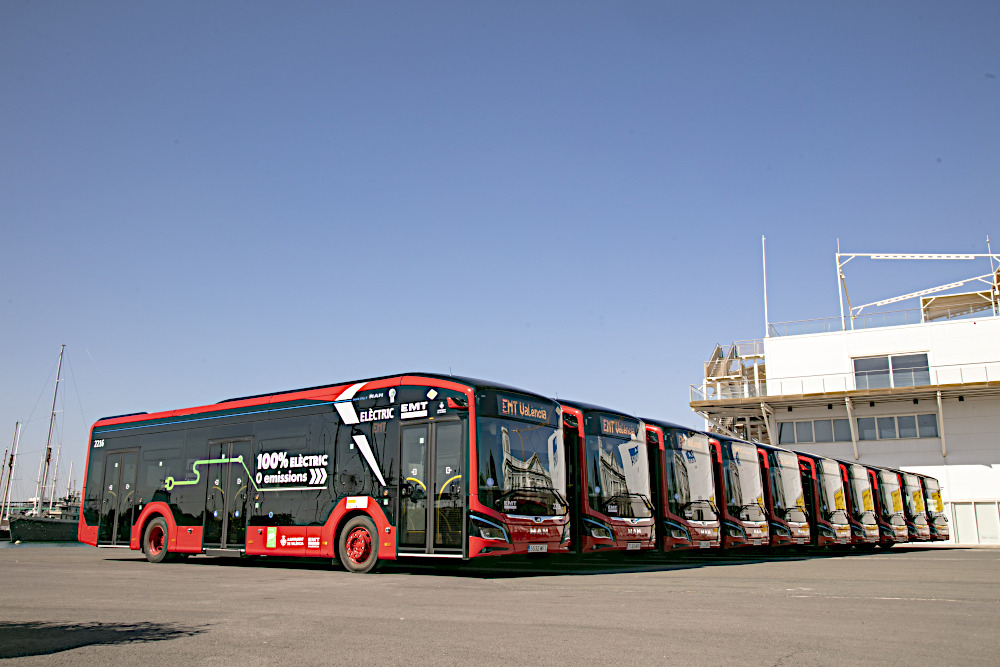 MAN elbussar i Valencia, Spanien.