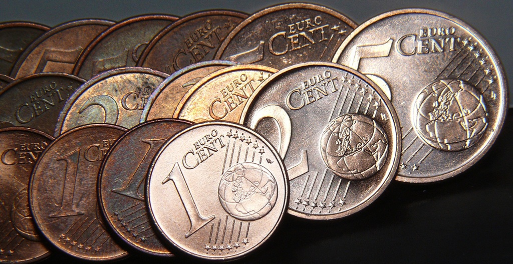 Småmynt, euro cent.