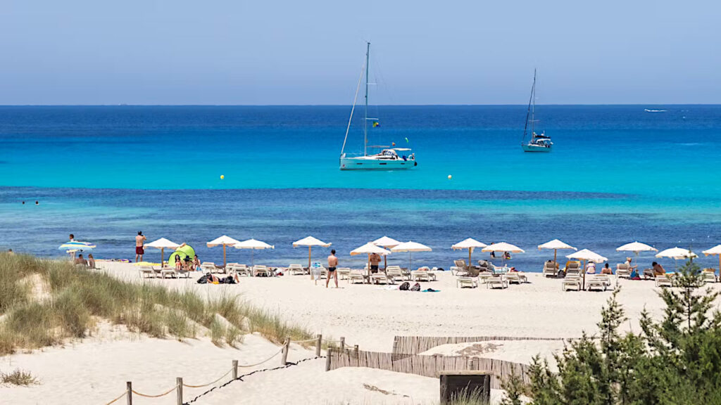 En strand på Formentera, Spanien.