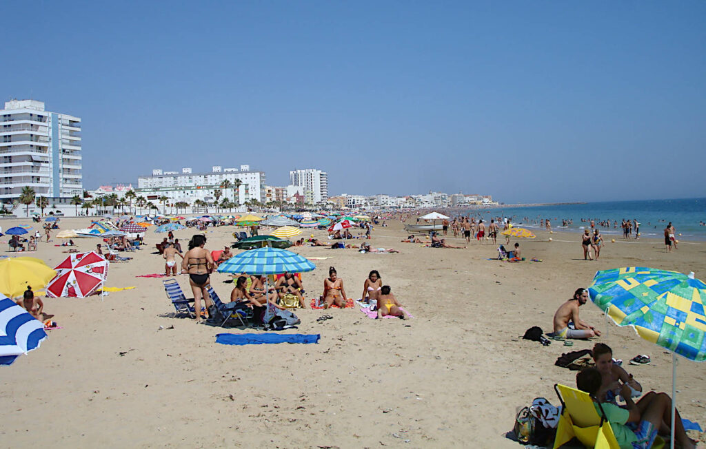 Playa Rota, Cádiz, Andalusien, Spanien.