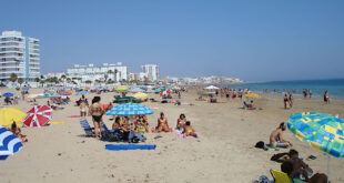 Playa Rota, Cádiz, Andalusien, Spanien.