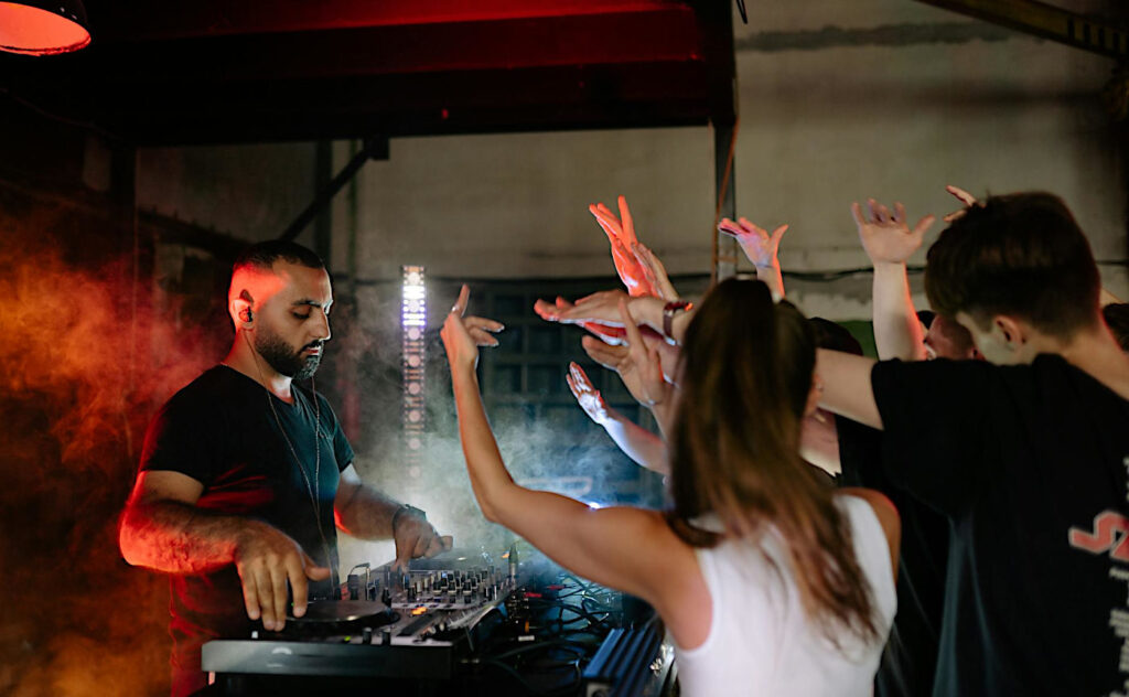 Party på Ibiza, Spanien.