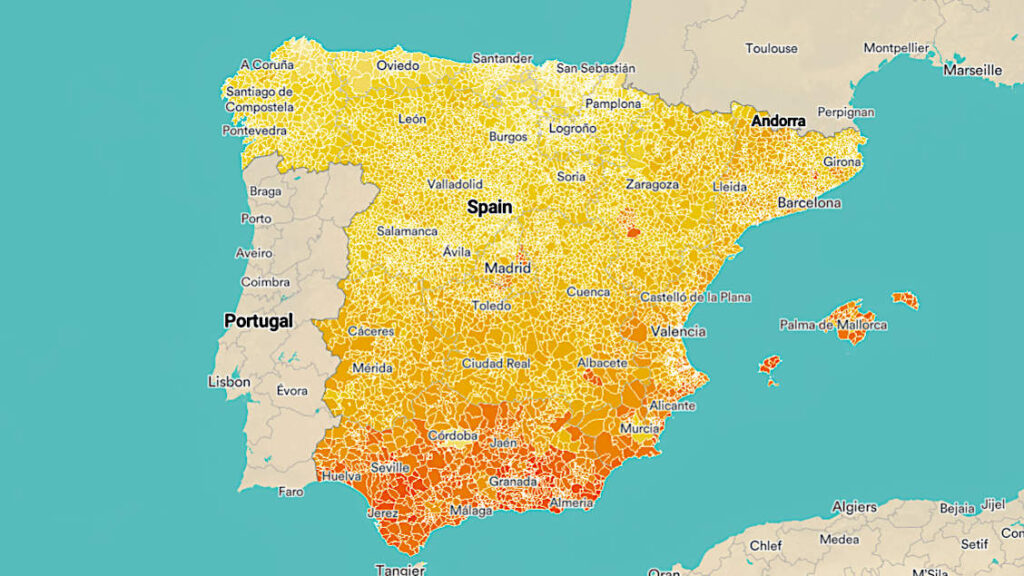 Spain Happy Index rankar var man är lyckligast i Spanien.